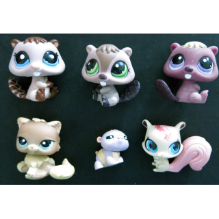 HASBRO : Figurines Littlest Pet Shop "écureuils" 6 pièces