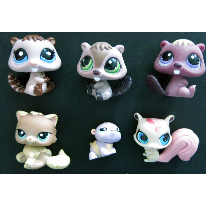 HASBRO : Figurines Littlest Pet Shop "écureuils" 6 pièces