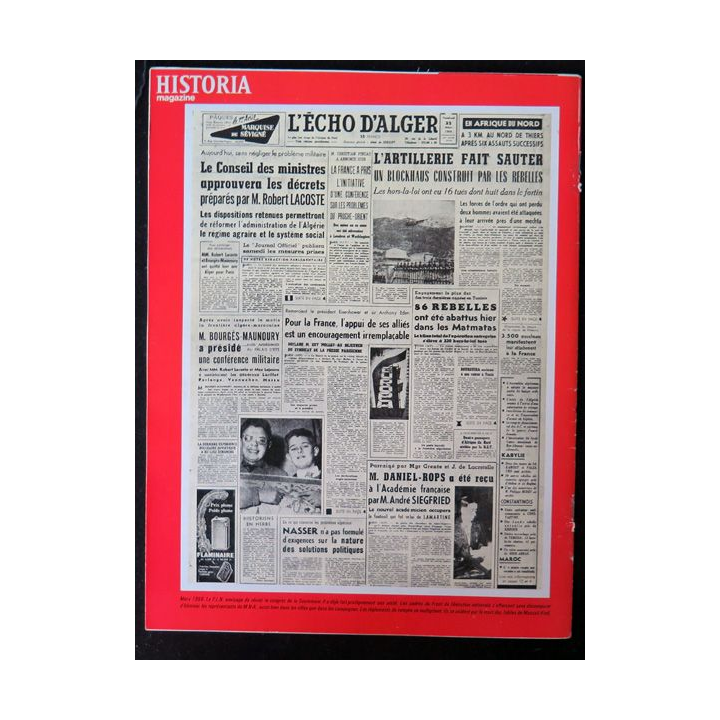 Historia Magazine N° 216 La Guerre d'Algérie n° 23 Palestro massacre des innocents