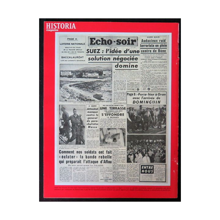 Historia Magazine N° 220 La Guerre d'Algérie n° 27 L'affaire de Suez