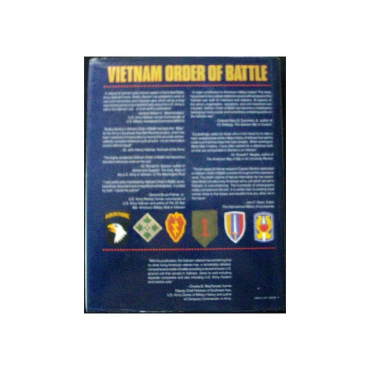 VIETNAM ORDER OF BATTLE livre sur les unités US au Vietnam