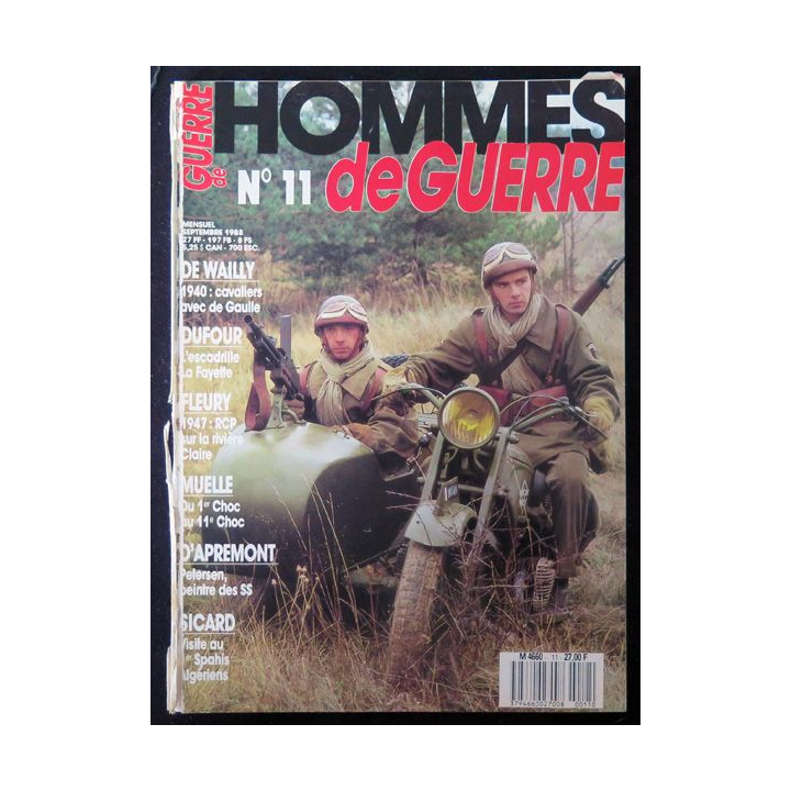 Hommes de guerre N° 11 Septembre 1988 1940 cavaliers avec De Gaulle