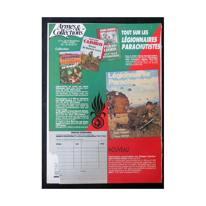 Hommes de guerre N° 12 Octobre 1988 Paras Légion 1948 1988