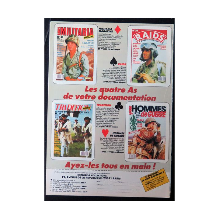 Hommes Hommes de guerre N° 14 Décembre 1988  Spécial Indochine