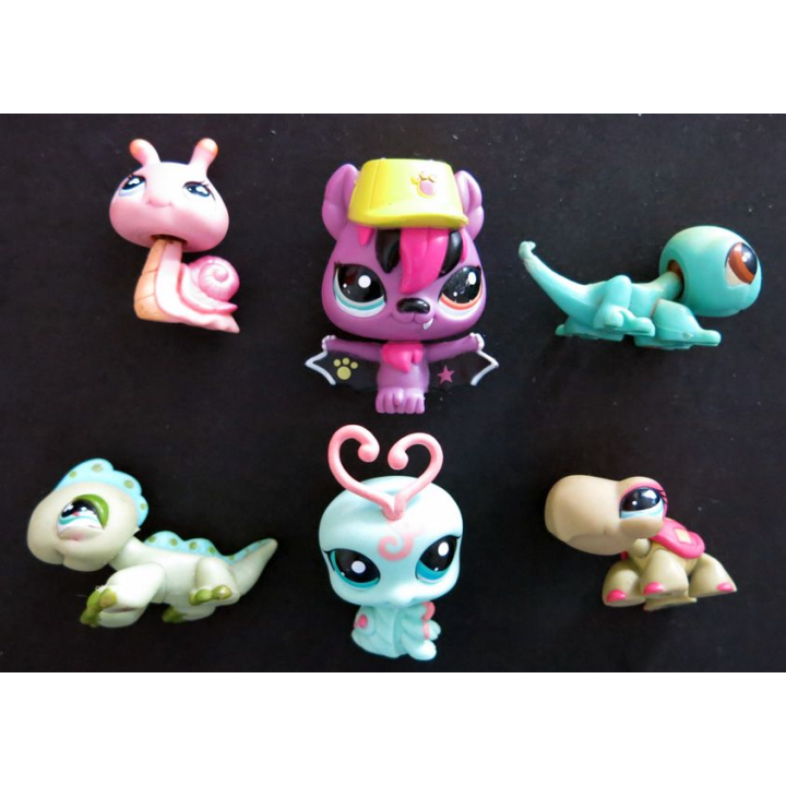 HASBRO : Figurines Littlest Pet Shop "tortue, caméléon" 6 pièces