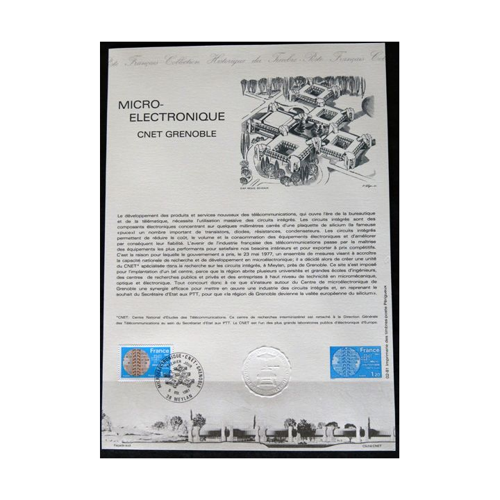 Document philatéliques officiels la poste Micro Electronique CNET 1981