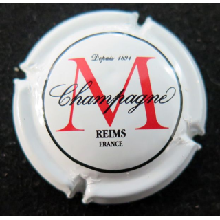 Capsule Muselet de bouteille de champagne Montaudon n° 6 blanc rouge et noir