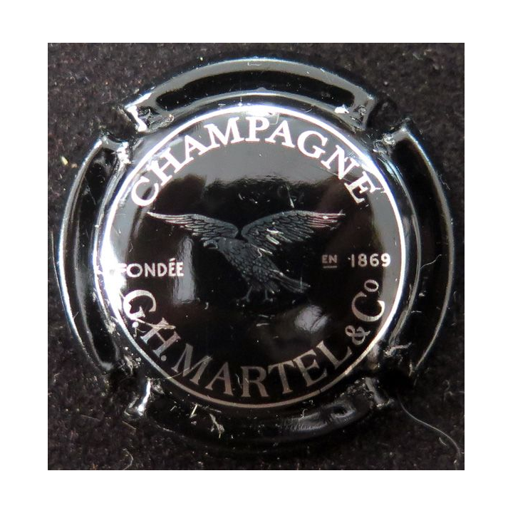 Capsule Muselet de bouteille de champagne MARTEL G.H  n° 26a Noir et Métal