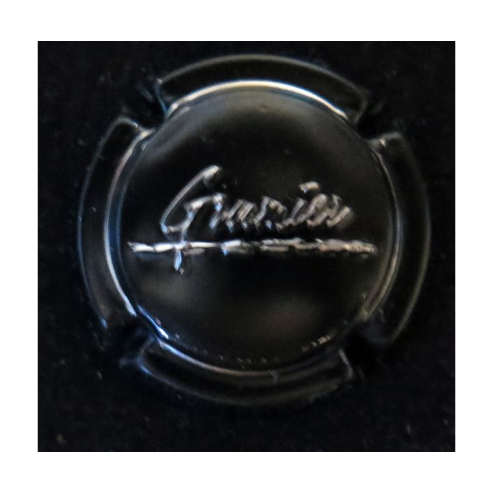 Capsule Muselet de bouteille de champagne GRUMIER Maurice n° 27 estampée noir et métal