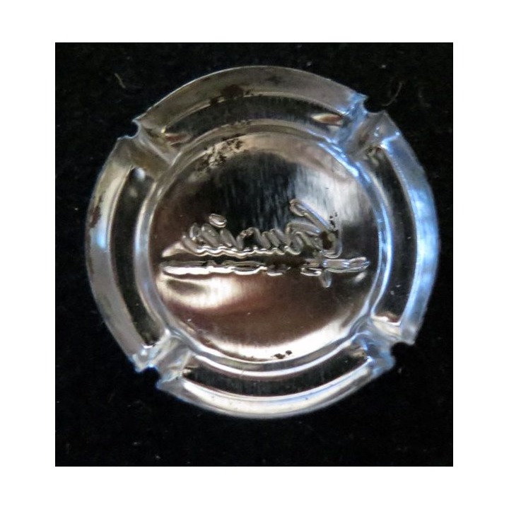 Capsule Muselet de bouteille de champagne GRUMIER Maurice n° 27 estampée noir et métal