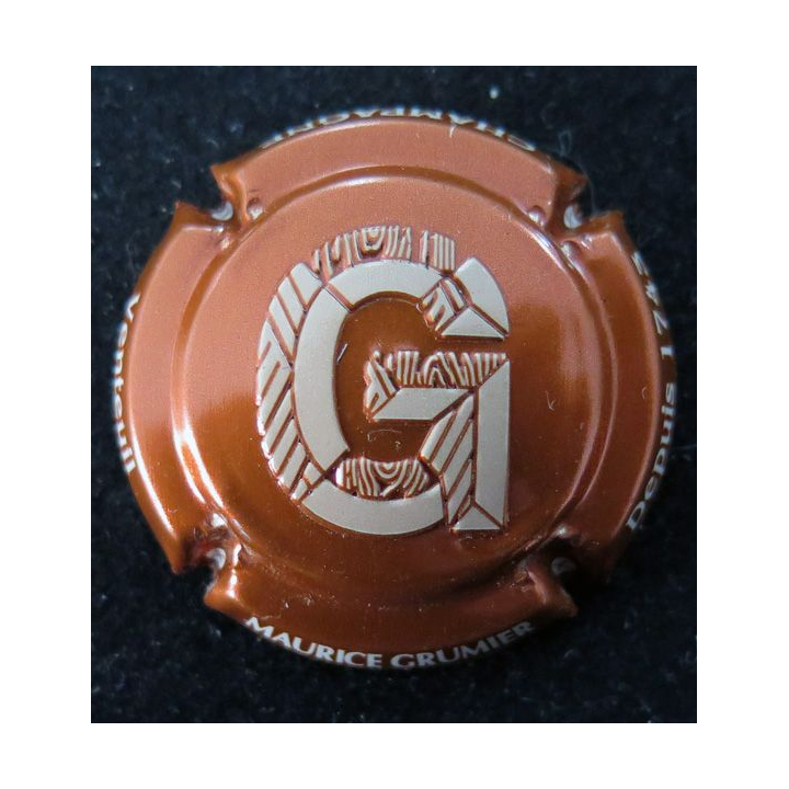 Capsule Muselet de bouteille de champagne GRUMIER Maurice n° 29 estampée cuivre