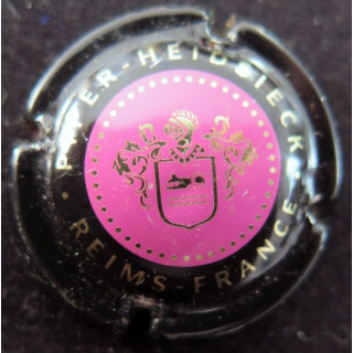 Capsule Muselet de bouteille de champagne PIPER-HEIDSIECK n° 128 rose contour noir