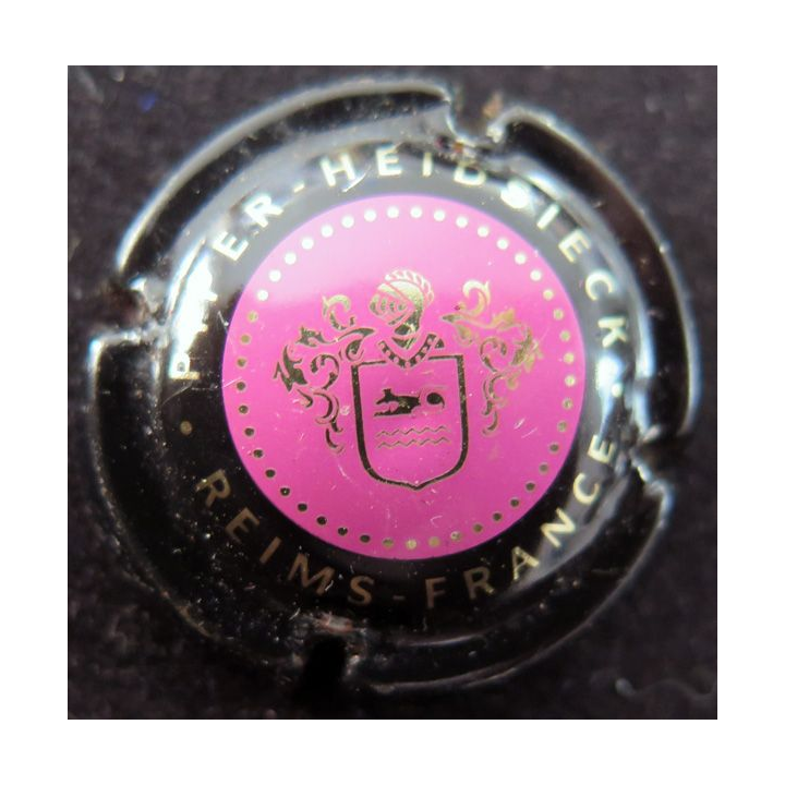 Capsule Muselet de bouteille de champagne PIPER-HEIDSIECK n° 128 rose contour noir