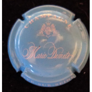 Capsule Muselet de bouteille de champagne DEMETS Marie n°9  bleu ciel et blanc