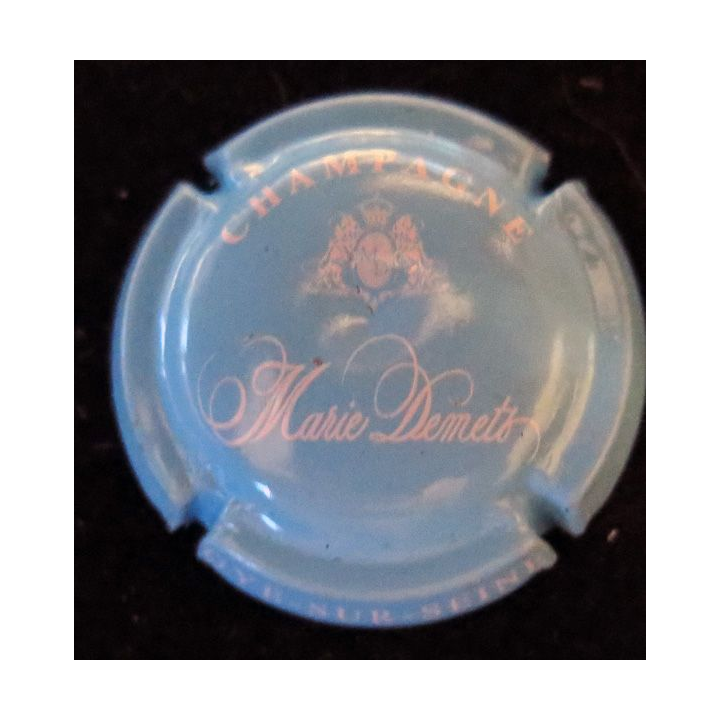 Capsule Muselet de bouteille de champagne DEMETS Marie n°9  bleu ciel et blanc