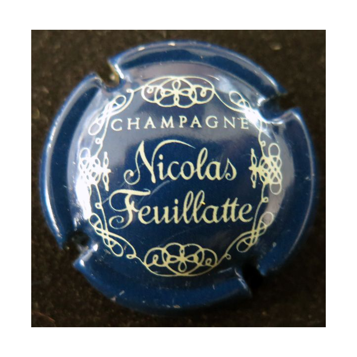 Capsule Muselet de bouteille de champagne Nicolas FEUILLATTE n°11 Bleu et crème 