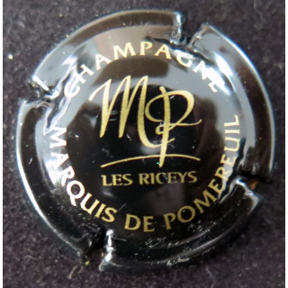 Capsule Muselet de bouteille de champagne MARQUIS DE POMMEREUIL n°12 Noir et or