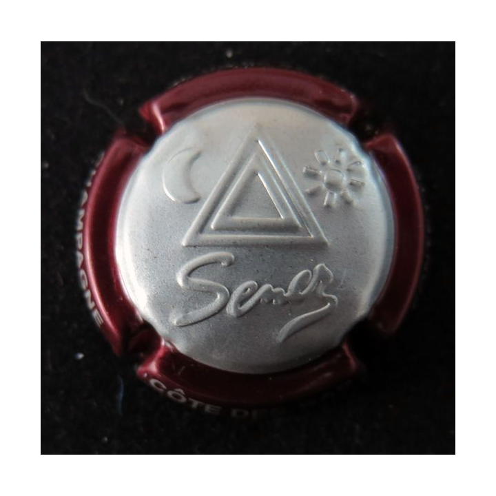 Capsule Muselet de bouteille de champagne SENEZ n°35 estampée, ctr Bordeaux