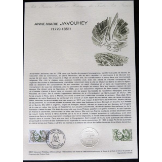 Document philatéliques : Collection historique du timbre poste français Anne-Marie Javouhey (1779-1851).