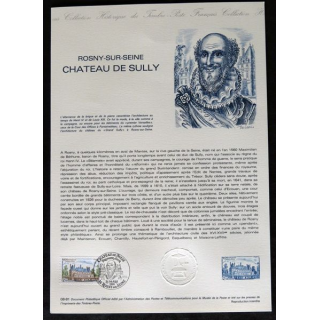 Document philatéliques : Collection historique du timbre poste français Rosny-sur-Seine Château de Sully