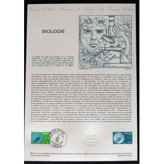 Document philatéliques : Collection historique du timbre poste français Biologie