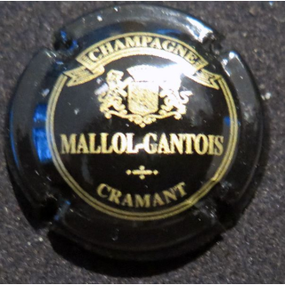 Capsule Muselet de bouteille de champagne MALLOL-GANTOIS B. n° 4a Noir et or