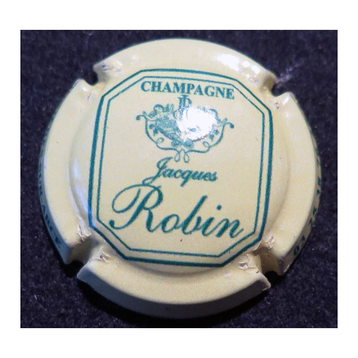 Capsule Muselet de bouteille de champagne ROBIN Jacques n°21 jaune et vert