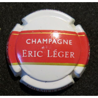 Capsule Muselet de bouteille de champagne LEGER Eric n° 14b blanc, barre rouge