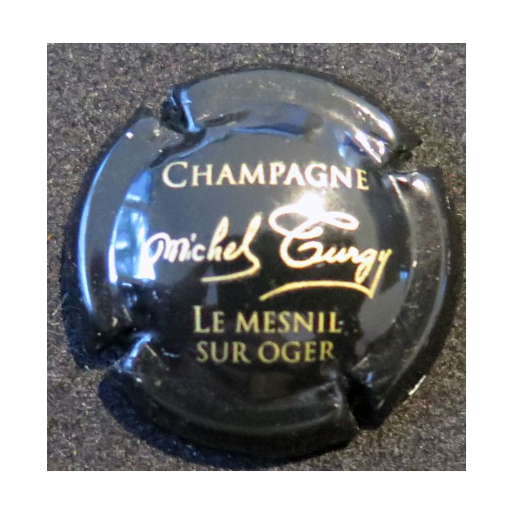 Capsule Muselet de bouteille de champagne TURGY Michel n° 1 noir et or