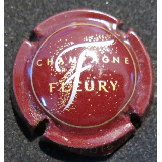 Capsule Muselet de bouteille de champagne FLEURY n° 19 Bordeaux F argent
