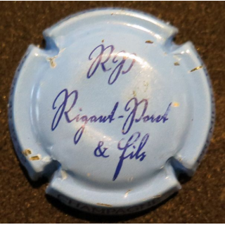 Capsule Muselet de bouteille de champagne RIGAUT-PORET et Fils n° 10b bleu et noir