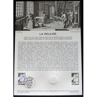 Document philatéliques : Collection historique du timbre poste français "La reliure"
