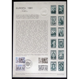 Document philatéliques : Collection historique du timbre poste français "Europa 1981"