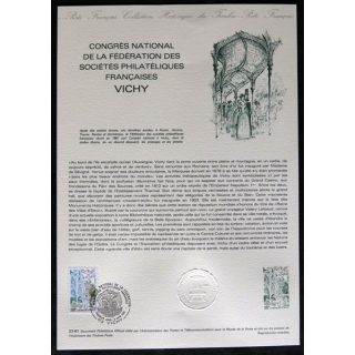 Documents philatéliques : Collection historique du timbre poste français "Congès national de Vichy"