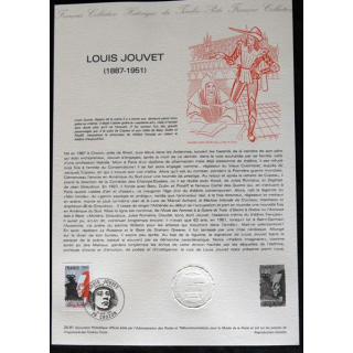 Documents philatéliques : Collection historique du timbre poste français "Louis Jouvet 1887 - 1951 "