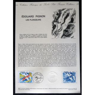 Documents philatéliques : Collection historique du timbre poste français "Edouard Pignon Les plongeurs"