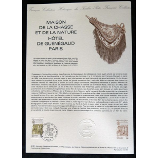 Documents philatéliques : Collection historique du timbre poste français "Maison de la chasse et de la nature"