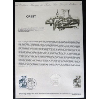 Documents philatéliques : Collection historique du timbre poste français "Crest"