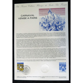 Documents philatéliques : Collection historique du timbre poste français "Carnaval Venise à Paris"