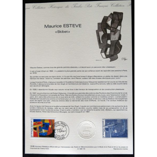 Documents philatéliques : Collection historique du timbre poste français "Maurice Estève - Skibet"