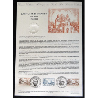 Documents philatéliques : Collection historique du timbre poste français "Saint J.-M.-B. Vianney curé d'Ars"