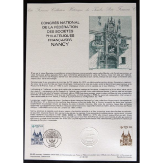 Documents philatéliques : Collection historique du timbre poste français "Congrès national de Nancy"