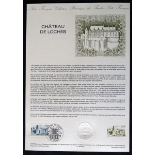 Documents philatéliques : Collection historique du timbre poste français "Château de Loches"