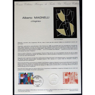 Documents philatéliques : Collection historique du timbre poste français "Alberto Magnelli - Virginia"