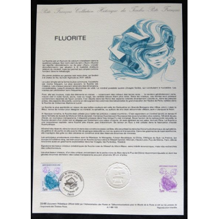 Documents philatéliques : Collection historique du timbre poste français "Fluorite"