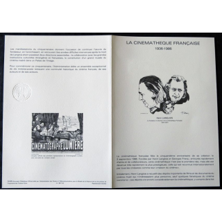 Documents philatéliques : Collection historique du timbre poste français "La Cinémathèque fançaise 1936 - 1986"