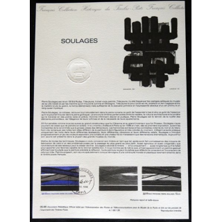 Documents philatéliques : Collection historique du timbre poste français "Soulages"