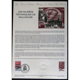 Documents philatéliques : Collection historique du timbre poste français "Les musées techniques de Mulhouse"