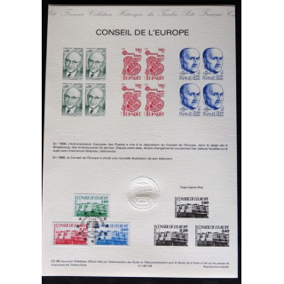 Documents philatéliques : Collection historique du timbre poste français "Conseil de l'Europe"