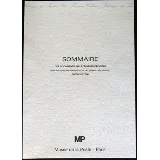 Documents philatéliques : Collection historique du timbre poste français "Sommaire des documents philatéliques 1986"